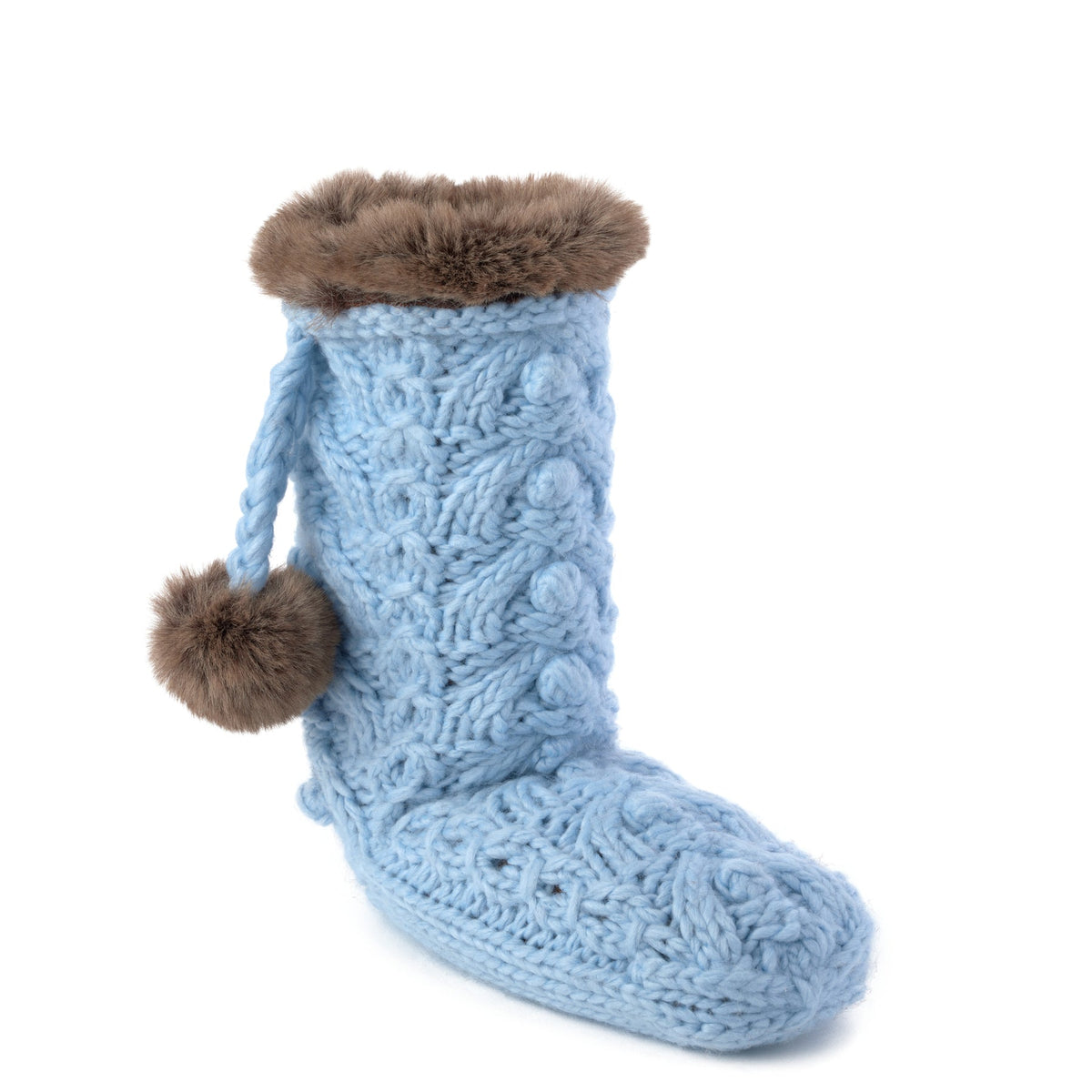 cable knit slipper boots