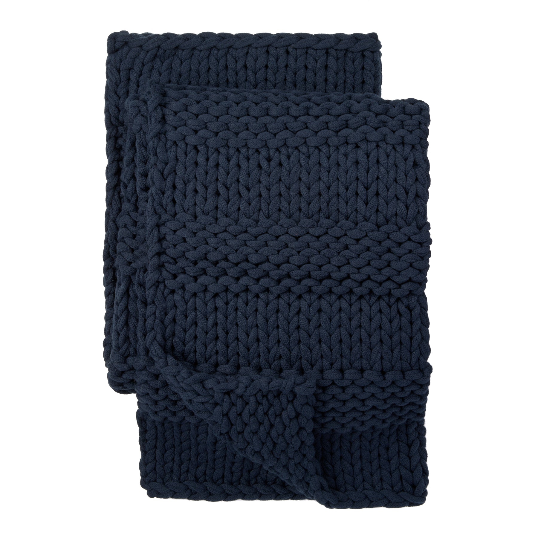 Navy knitted throw blanket hot sale