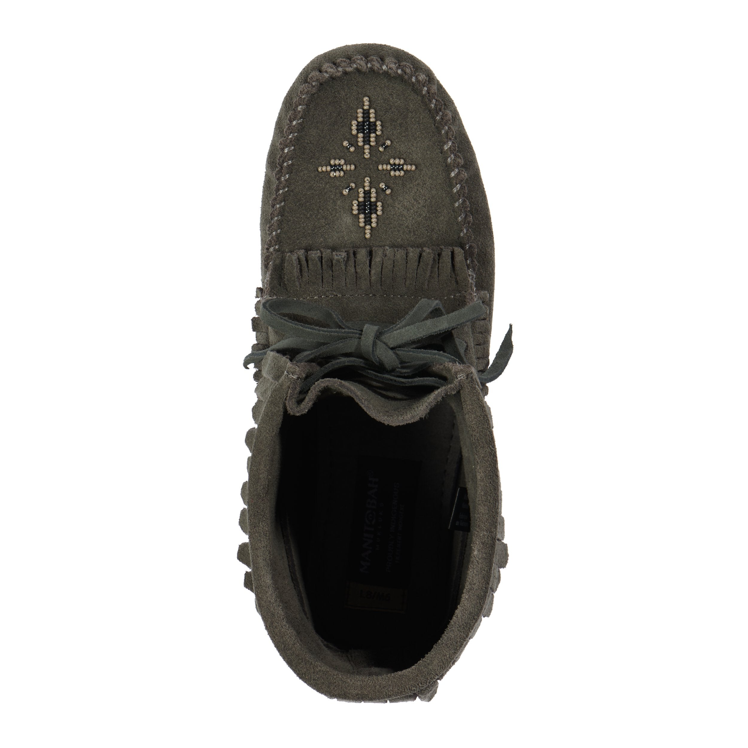 Harvester Suede Unlined Fringe Moccasin Boots Manitobah USA