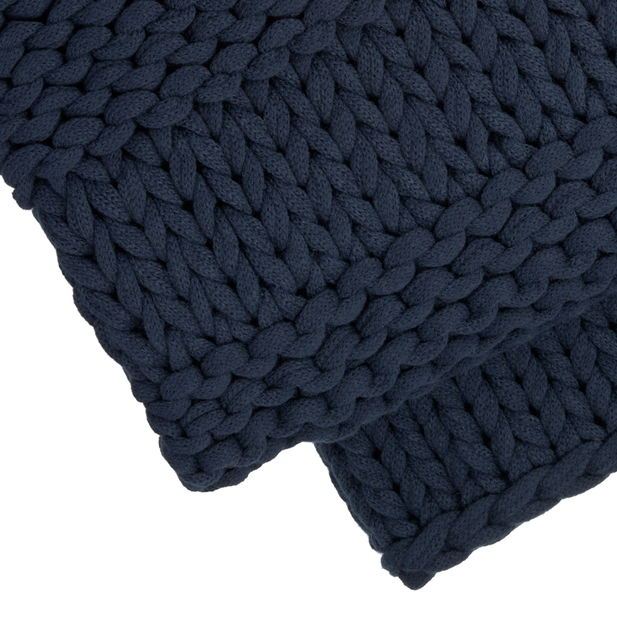 Navy knitted outlet blanket